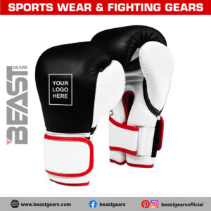 black/white boxing gloves, training gloves