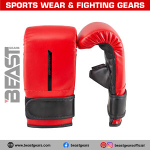red training gloves, boxing gloves